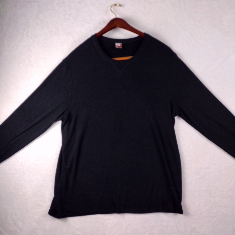 Weatherproof 32 Degrees Heat Mens XXL Black Long Sleeve Thermal Crew Neck Tee
